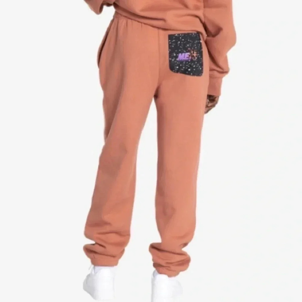 Melody Ehsani Fleece Joggers Pants Terracotta Brown Small NWT